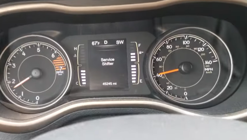 Service Shifter light on Jeep Cherokee dashboard