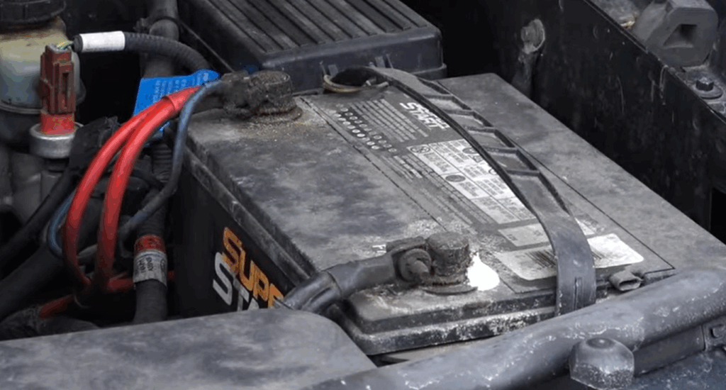 Corroded car battery terminals