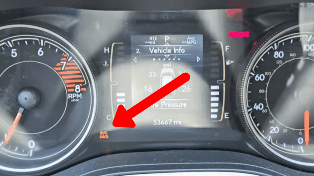 Service 4wd light on jeep dashboard